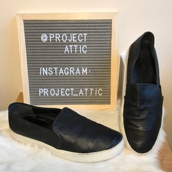 Vince Perforated Slip on Sneaker Black 8.5 - Picture 7 of 8